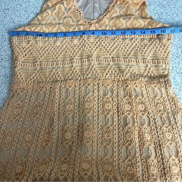 Anthropologie KOROVILAS Calantha Crochet Maxi Dress Peach Women’s Size M - Picture 9 of 11
